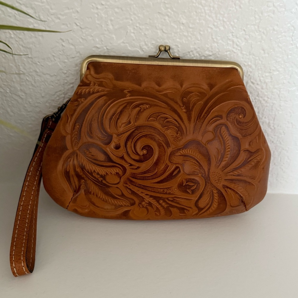 Patricia Nash Savena Tooled Leather Wristlet